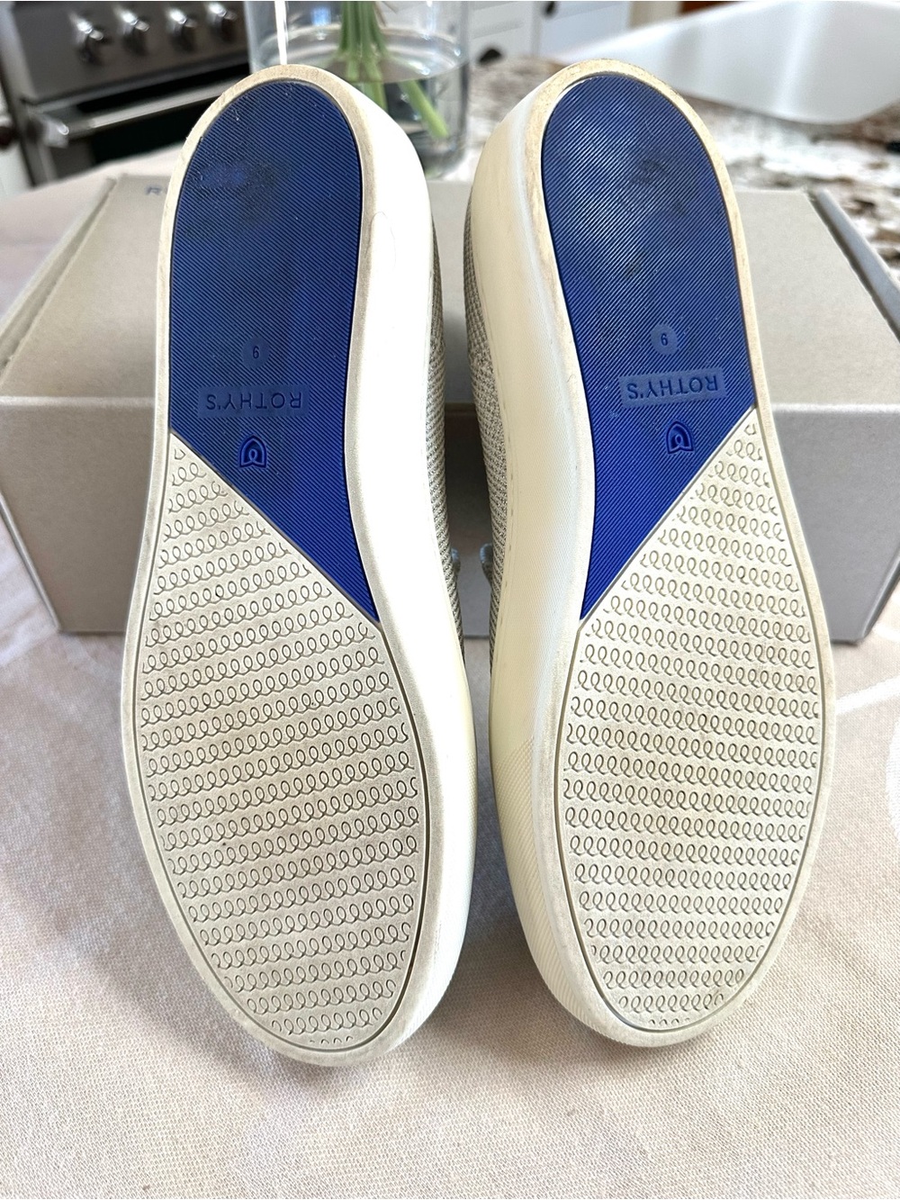 Rothy’s The Sneaker Diamond Twill Metallic Shimmer Slip On Shoes W9 w/ Box - Picture 6 of 10